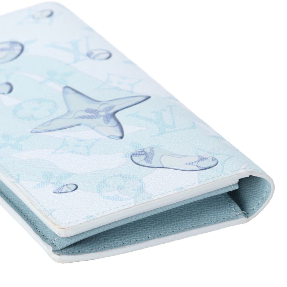 Louis Vuitton Brazza Wallet Limited Edition Aquagarden Monogram Crystal Blue - Picture 6 of 6